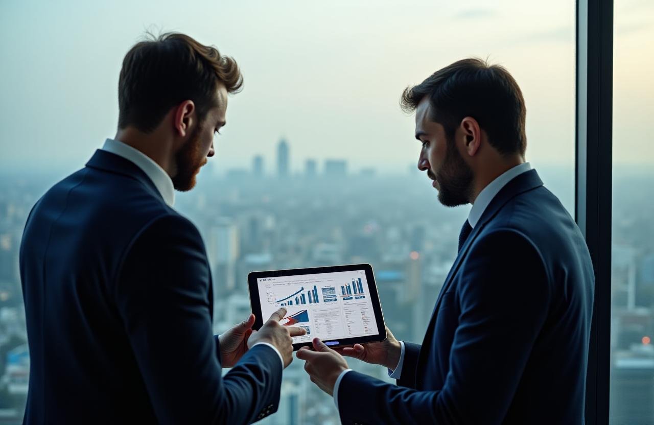 Executive coaching session in a high-rise office